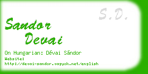 sandor devai business card