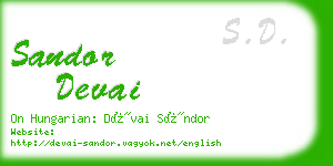 sandor devai business card